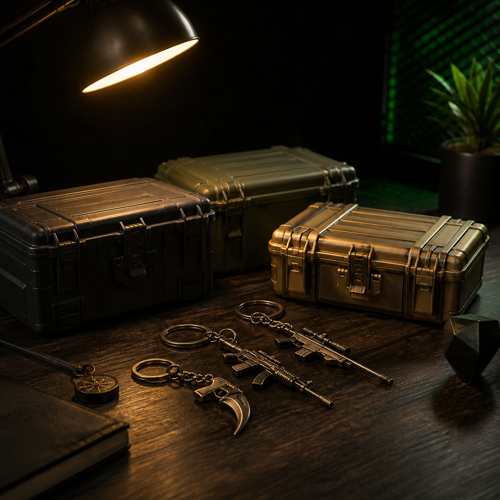 CS-style cases on a dark editorial desk