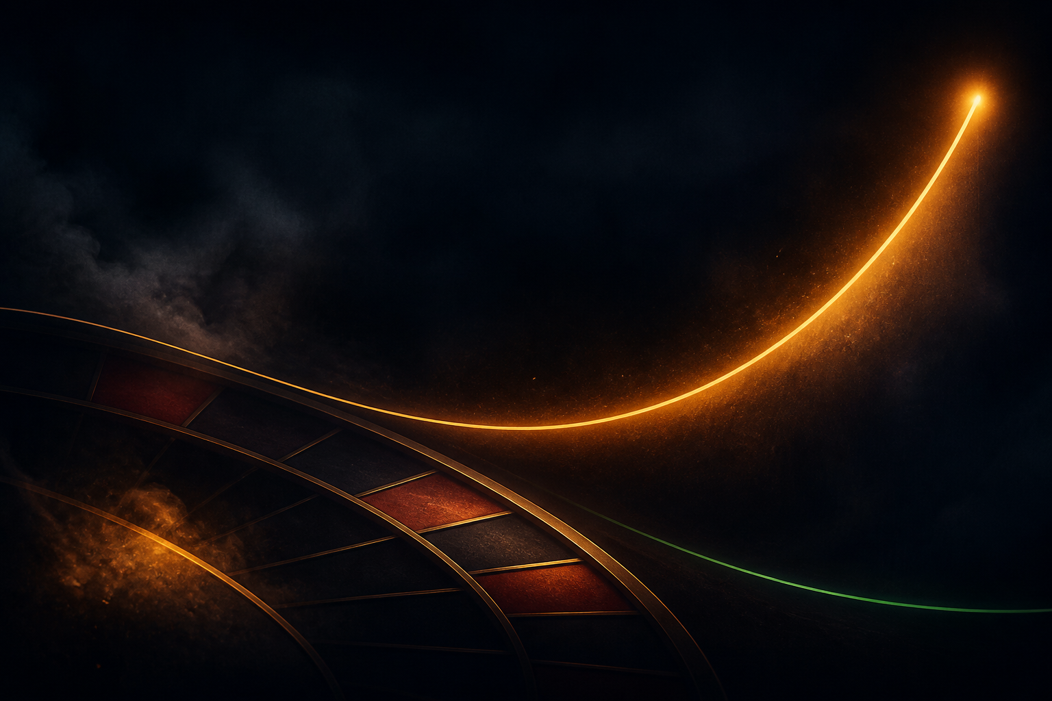 Abstract crash curve and roulette atmosphere